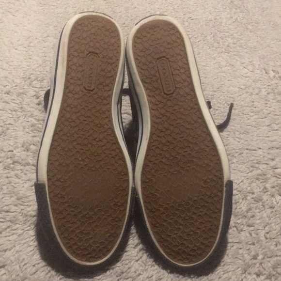 Coach Navy Signature Franca Hi Top Sneakers 7 1/2 - Picture 4 of 8